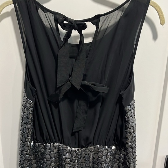 Victoria’s Secret Metallic Sequins Sleeveless Cocktail Dress Sheer Bow Back EUC - Picture 8 of 10